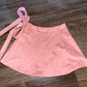 Pink Suede Mini Skirt